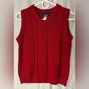 IZOD Kids Red Cable Knit Sweater Vest